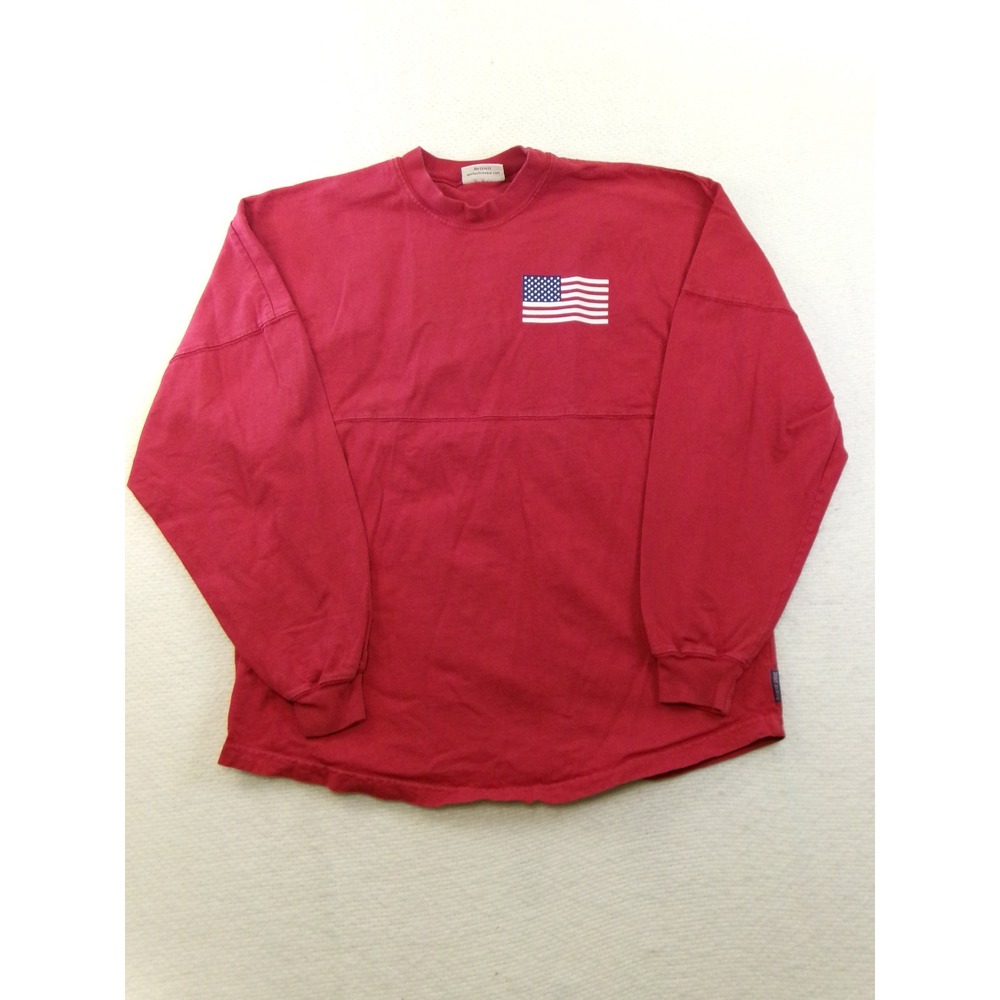 Spirit Activewear Red American Flag Long Sleeve Jersey Shirt Ruby AZI.10045 M